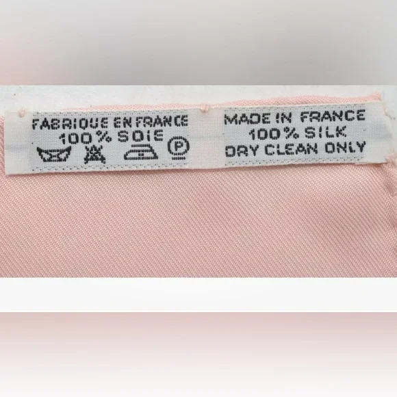 HERMES Carre 90 Scarf "BRIDES de GALA par" Silk Pink and White Authentic - Picture 11 of 12